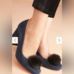 Anthropologie Pom Pom Heels ~3.5in